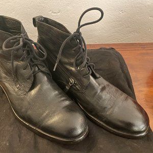 John Varvatos Star USA men's leather black moto boots size 12